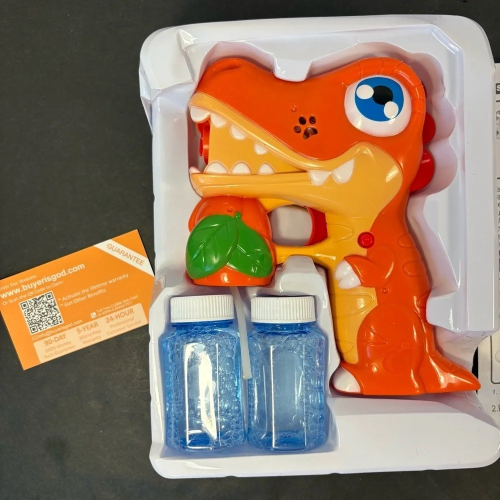 Dinosaur Bubble Gun Fun For Kids 3+ Battery Power Endless Fun Outdoor